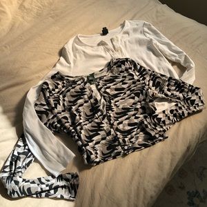 2 cropped long sleeve tees